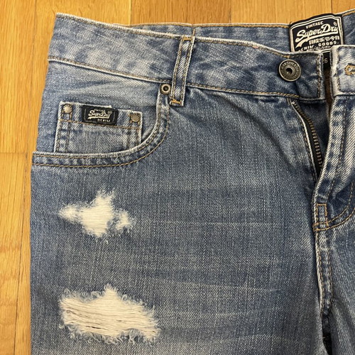 Superdry Jean shorts like new, dark blue with rips