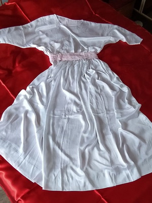 Vintage handmade women's set white matte satin like new