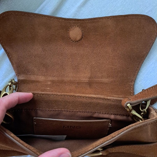 Mango leather shoulder bag like new, brown