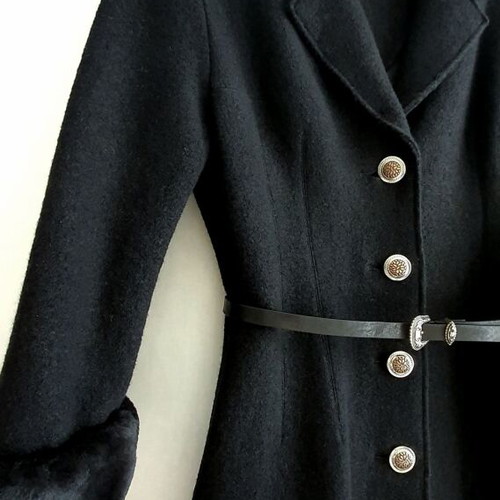Coat 100% virgin wool new, black, size S