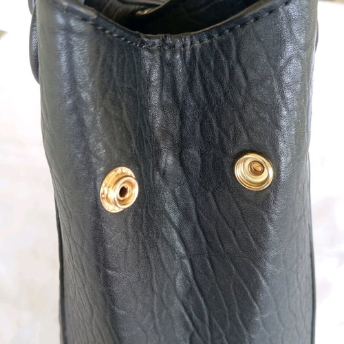 Women's shoulder bag used, black with red details