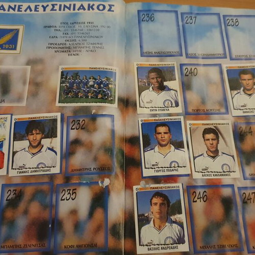 Panini Football Album 1998-99 used with 110 stuck stickers