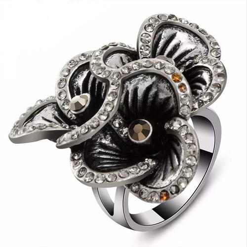 Flower No8 ring new, zinc alloy