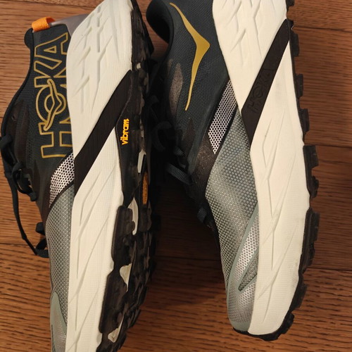 Hoka Speedgoat 7 running shoes, size 44.5, grey green
