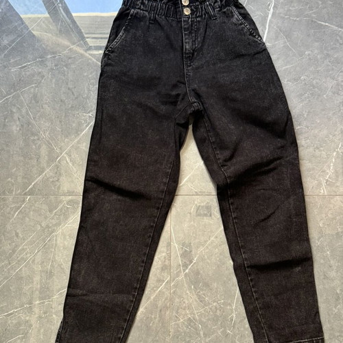 Jeans high waist black like new, size S