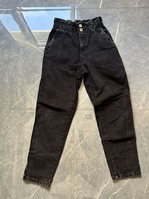 Jeans high waist black like new, size S