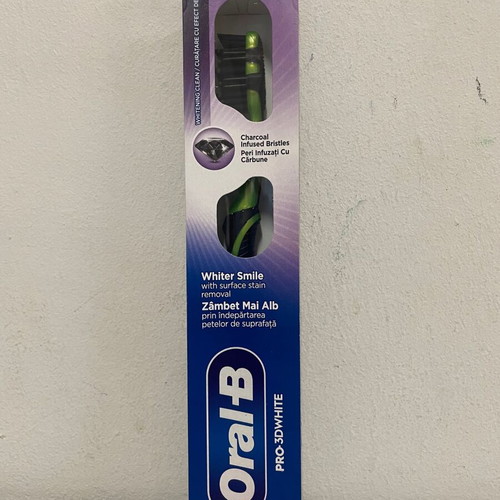 Oral-B Pro 3D White Charcoal Medium Toothbrush new