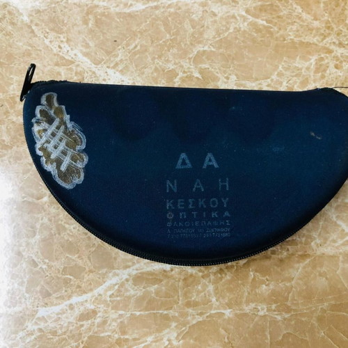 Glasses case with cleaning cloth used