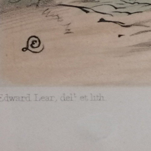 Corfu Lithograph by Edward Lear used, framed 58x46cm