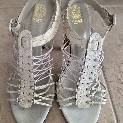 Versace Runway High-Heeled Sandals like new, beige, size 40