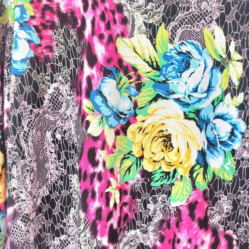 Lavelle Plus Size Dress with Leopard and Floral Print 2XL