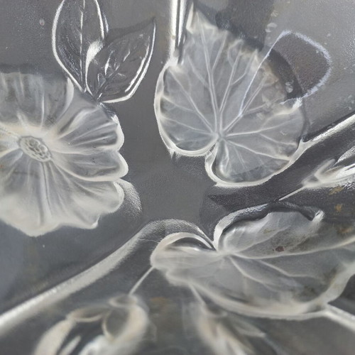 Vintage glass serving platter ortnerviera like new, embossed