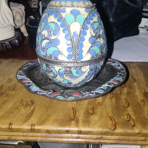 Silver eggs of Tsarist Russia used with enamel and bases