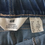 Τζιν παντελόνι για κορίτσια H&M σαν καινούργιο, ελαστικό, μπλε, 9-10 ετών