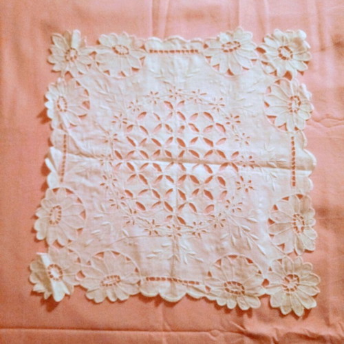 Cutwork embroidered towels used, set of 2 pieces