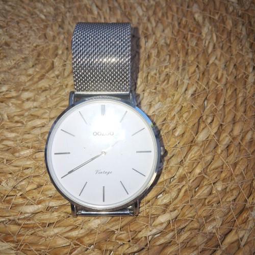 Oozoo silver wristwatch with adjustable strap