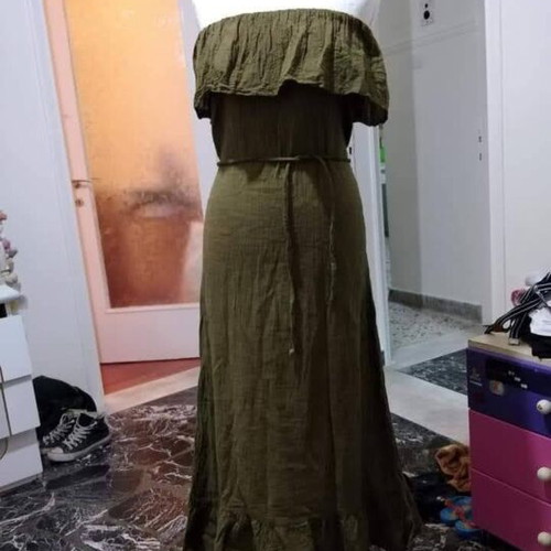 Cotton summer strapless dress new one size