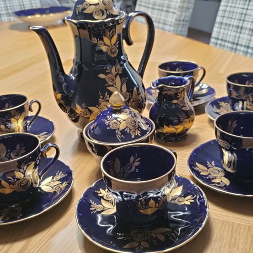 Vintage Cobalt Tea Set 22 Carat Bavaria Echt Cobalt, new