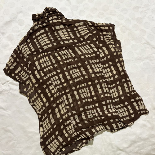 Zara vintage short-sleeve shirt beige and brown, like new, size M