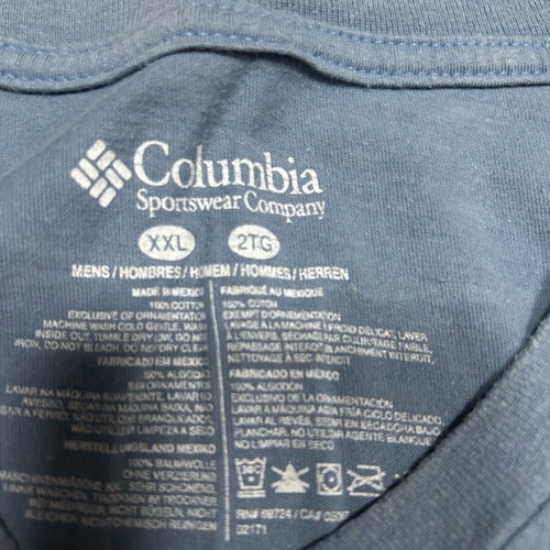 Columbia Men's T-shirt XXL blue like new, 100% cotton