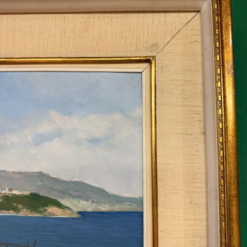Έργο τέχνης Ν. Μανιάτης μεταχειρισμένο, θαλασσογραφία σε κορνίζα