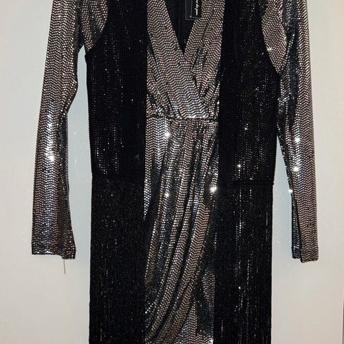 Dress and tunic new, black and silver, size L