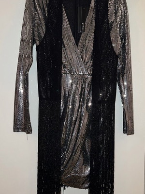 Dress and tunic new, black and silver, size L