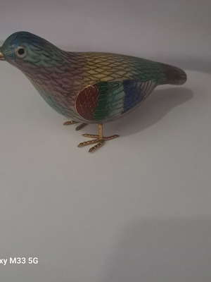Vintage cloisonné decorative bird figurine