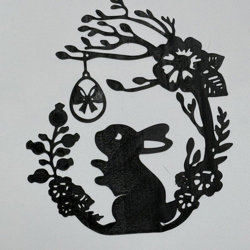 Easter Bunny Decor 3D Printed Black PLA New