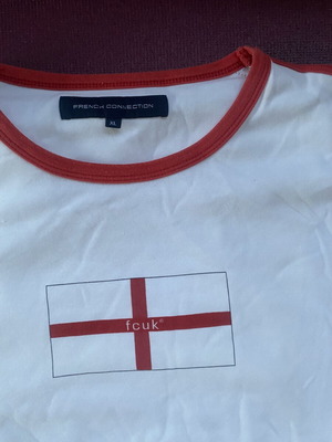 French Connection men's T-shirt XL like new, white and red