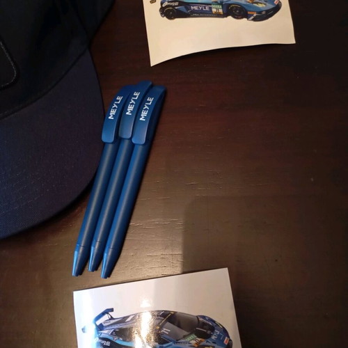 Meyle set with cap, lanyard keychain, 3 pens and 2 stickers new