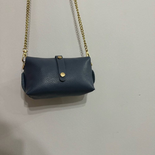 Blue bag with gold chain like new