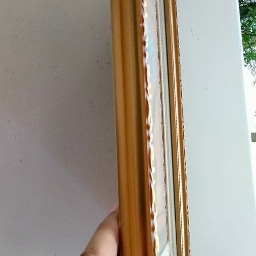 Vintage decorative frame with blue flower in vase, like new