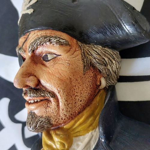 Vintage Pirate Bust and Pirate Flag