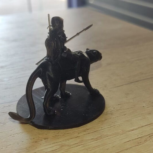 Human Female Ranger on Panther miniature made to order, 32mm resin
