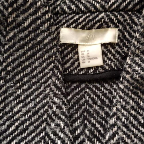 Long coat H&M size EUR 44 like new, black multicolor