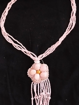 Boho vintage necklace new, pink by Vintage Atelier