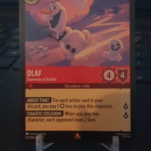 Olaf Snowman of Action Disney Lorcana TCG Winterspell 122/204 rare like new