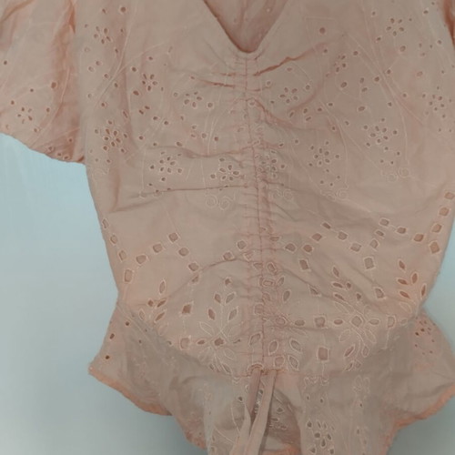 Pimkie blouse new pink salmon kipur fabric size 38