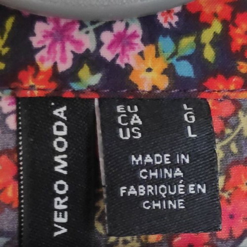 Vero Moda dark blue floral shirt like new, size L/XL