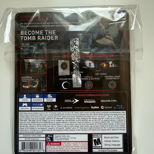 Shadow of the Tomb Raider Limited Croft Edition Steelbook like new for PS4
