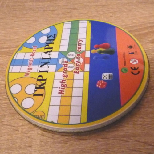 Magnetic travel board games Griniaris and tic-tac-toe used