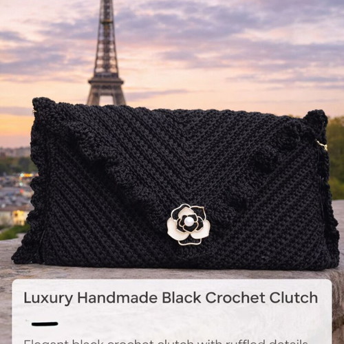 Envelope crossbody bag new, black with gold details
