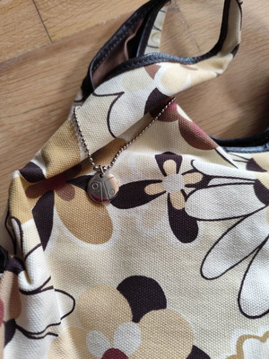Coccinelle fabric shoulder bag like new, beige and brown