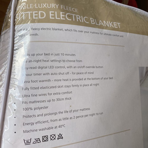 Electric blanket used 190x90 cm single bed