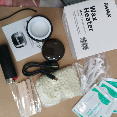 Mini wax heater new kit with wax beads, wipes and spatulas