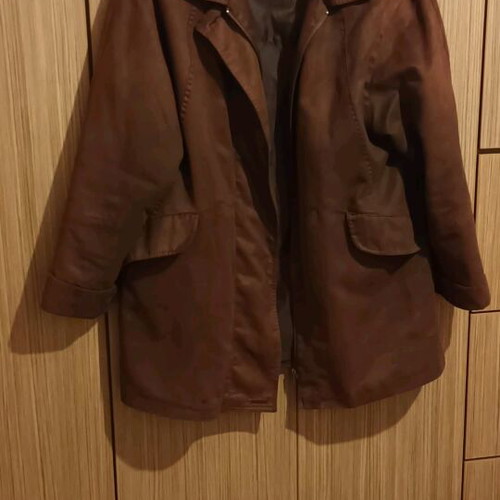 Suede jacket used brown tan, size L