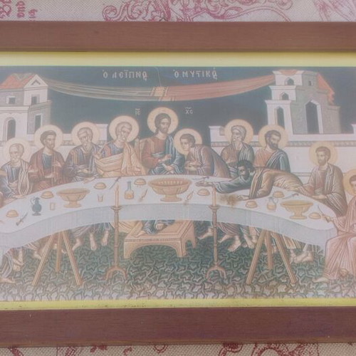 Orthodox icons used, pack of 3 with wooden frames