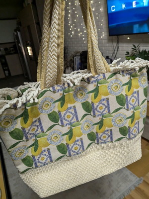 Shoulder beach bag new multicolor with unique weaving
