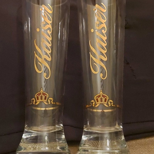 Kaiser beer glasses like new, set of 2 tall vintage
